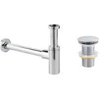 Beliani MAFREDI - Wastafel sifon met klik afvoer - Zilver - Messing