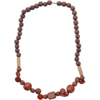 Behave – ketting met houten kralen en platte accenten – raw stijl
