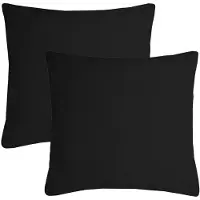 Stof Textile sierkussen Nelson - 2x - zwart - 60 x 60 cm - bank kussens - zitkussens - binnen/buiten - polyester