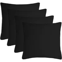Stof Textile sierkussen Nelson - 4x - zwart - 60 x 60 cm - bank kussens - zitkussens - binnen/buiten - polyester