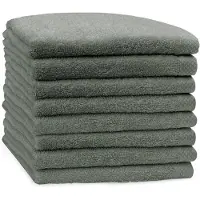 Eleganzzz Handdoeken Set - Set van 8 - Handdoek 50x100cm - 420 gr/m2 - 100% Katoen - olive green