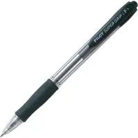 Pilot Pen Super Grip Zwart Intrekbare balpen met klembevestiging Fijn 12 stuk(s)