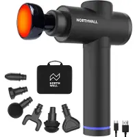 Northwall Massage Gun Professioneel Prime - Massage Pistool Inclusief Koffer en 7 Opzetstukken incl. Warmte Massagekop - Krachtig en Draadloos Sport en Relax Massage Apparaat