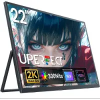 Uperfect Portable Monitor T01 22" 2K IPS Draagbaar Monitor 100% sRGB + USB-C Opladen voor Thuiswerken/Gaming for Laptop/Switch/MacBook VESA Mount
