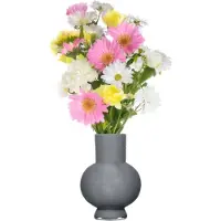 Hakbijl Glass Bloemenvaas Deborah - donker Grijs - glas - D20 x H 26 cm