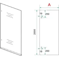 Wiesbaden Inloopdouche less 100x200 cm 8 mm nano helder glas mat wit