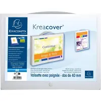 Exacompta 10x KreacoverPP 8/10de Opbergtas met handvat - 25x33 cm - Wit - 5925E