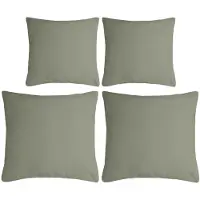 Stof Textile sierkussen Nelson - set 4x - groen - 2 formaten - bank kussens - polyester
