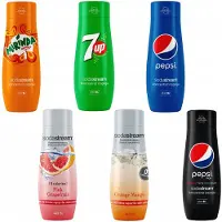 SodaStream Set van 6 Pepsi+Mirinda+7UP+Grapefruit+Orange-Mango+Pepsi MAX concentraten