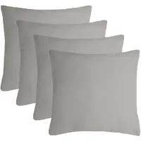 Stof Textile sierkussen Nelson - 4x - lichtgrijs - 40 x 40 cm - bank kussens - zitkussens - binnen/buiten - polyester