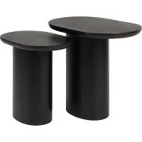 White Label Bijzettafel Bela Black - Set of 2