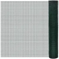 vidaXL Kippengaas 10x1 m gegalvaniseerd staal met PVC-coating groen