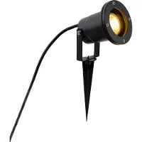 QAZQA Moderne prikspot zwart incl. snoer en stekker 200cm IP65 - Basic