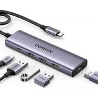 UGREEN Revodok USB C Hub PD100W, 4K HDMI, 3*USB A 3.0 5Gbps USB C Dock USB C Adapter Multiportadapter compatibel met iPhone 15 Serie, Galaxy S24, Surface, MacBook Pro/Air, iPad Pro, Steam Deck enz.