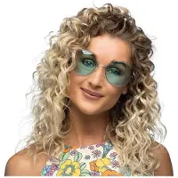 Boland Partybril hippie xl groen
