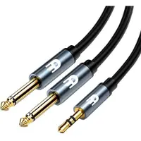 Drivv. Premium 3,5 mm Jack naar Dual 6,35 mm kabel - 3 meter