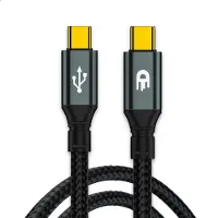 Drivv. Drivv USB C naar USB C Kabel 3.2 - 100W Snellader - 4K 60Hz - 20Gbps - 3 Meter - Nylon - Grijs