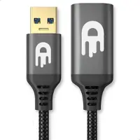 Drivv. Premium USB Verlengkabel 3.0 - Mannelijk naar Vrouwelijk - USB Data Kabel - Snelle Overdracht - 5Gbps - Nylon - 3 Meter - Zwart