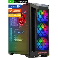 Screenon - Game Computer / Gaming PC - Intel Core i9 - 2TB M.2 SSD - 64GB RAM - RTX 4070 Super - Windows 11