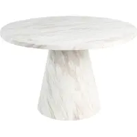Beliani MER - Eettafel - Marmereffect/Wit - ⌀ 120 cm - MDF
