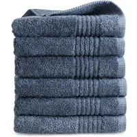 PHLOX Handdoek Supreme Collectie - 50x100 - 6 stuks - OEKO-TEX Made in Green - 600 g/m2 zacht katoen - ijsblauw