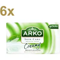 Arko Skin Care Beauty Zeep – Romig & Hydraterend – 6x 90 g – Met Verzachtende Crèmeformule - Voordeelverpakking