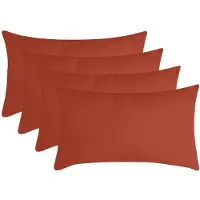 Stof Textile sierkussen Nelson - 4x - terracotta - 30 x 50 cm - bank kussens - zitkussens - binnen/buiten - polyester