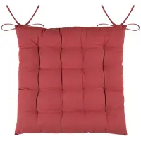 Stof Textile stoelkussens DUO - terracotta - 38 x 38 x 3.5 cm - touwtjes sluiting - zitkussens - binnen/buiten
