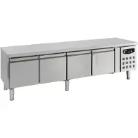 CombiSteel Koelwerkbank - STANDARD LINE - Laag Model - 380L - 4 Deuren 1/1 GN - +2°C/+8°C - Geforceerd - 2230x700x650mm