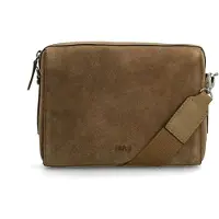Manfield Taupe suède unisex schoudertas | Maat Onesize