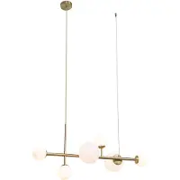 QAZQA Hotel Chique hanglamp goud met opaal wit glas 6-lichts - Monaco