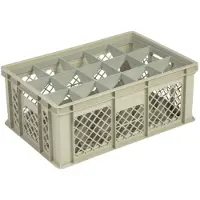 HorecaTraders Beige kunststof krat | 60cm x 40cm x 24cm | 4 Formaten