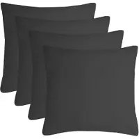 Stof Textile sierkussen Nelson - 4x - donkergrijs - 60 x 60 cm - bank kussens - zitkussens - binnen/buiten - polyester