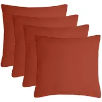 Stof Textile sierkussen Nelson - 4x - terracotta - 40 x 40 cm - bank kussens - zitkussens - binnen/buiten - polyester