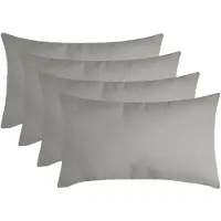 Stof Textile sierkussen Nelson - 4x - lichtgrijs - 30 x 50 cm - bank kussens - zitkussens - binnen/buiten - polyester