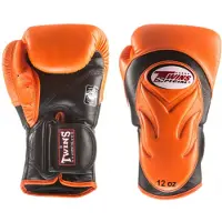 Twins special BGVL 6 Bokshandschoenen – Echt Leer – Muay Thai & Kickboksen – Oranje/Zwart – 16oz