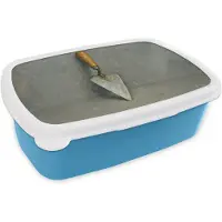 MuchoWow Broodtrommel Blauw - Lunchbox Troffel - Verf - Gereedschap - Brooddoos 18x12x6 cm - Brood lunch box - Broodtrommels voor kinderen en volwassenen