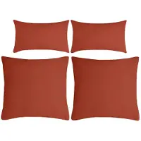 Stof Textile sierkussen Nelson - set 4x - terracotta - 2 formaten - bank kussens - polyester