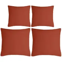 Stof Textile sierkussen Nelson - set 4x - terracotta - 2 formaten - bank kussens - polyester