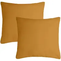 Stof Textile sierkussen Nelson - 2x - okergeel - 40 x 40 cm - bank kussens - zitkussens - binnen/buiten - polyester