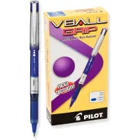 Pilot : VBall Grip Vloeibare Inkt Balpen, Metallic Behuizing, Blauw, Fijne Punt - 2 Pakketten van - 1 - / - Totaal van 2 Elk