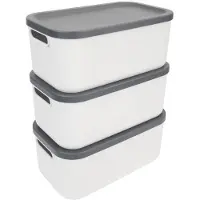 Rotho Jive Albula opbergbox 12L, A5 formaat, set van 3 stuks, wit, (17,7X39,5X23,5 CM)