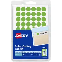 Avery 5052 etiket Cirkel Verwijderbaar Groen 840 stuk(s)