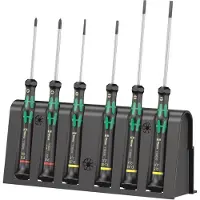 Wera 2035/6 A Schroevendraaierset Elektronica en fijnmechanica 6-delig Plat, Kruiskop Phillips