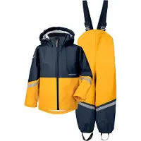 Didriksons Regenkleidung m. Träger - Waterman - Hafer Yellow/Nav - - 130 - Regenkleidung