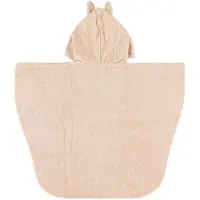 Trixie Poncho - Mrs. Rabbit - 100% Biologisch Katoen - Badcape Kind met Capuchon - Met Leuke Details - Roze - Konijn