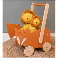 Trixie Houten Loopwagen - Mr. Fox - Babywalker - Kinder speelgoed - Loopkar vanaf 1,5 jaar - Voor Jongens en Meisjes - FSC