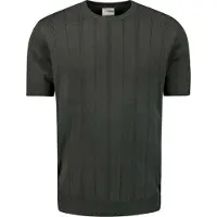 No-excess Pullover Short Sleeve Crewneck Dropneedle Stripes Dark Steel Maat: M | Sweaters Outlet | Heren | Grijs