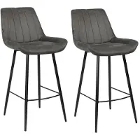 Bronx71 Industriële barkruk Brooke antraciet 74 cm - Barkrukken set van 2 - barstoel
