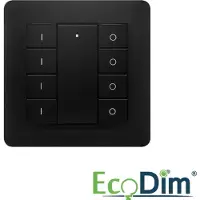 EcoDim Zigbee draadloze schakelaar | 4 groepen | Zwart |